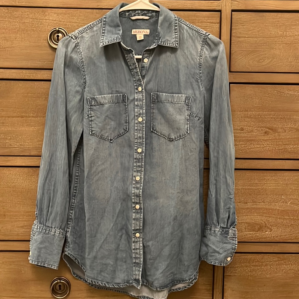 Denim Button Down, Size XS